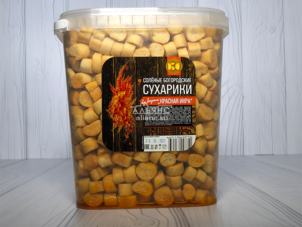 Сухарики с красной икрой в Ясененво