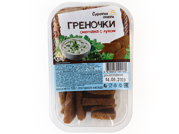 Сурские гренки Сметана с луком (100 гр) в Ясененво